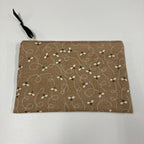 Zip Clutch - Bees on Taupe