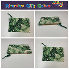 Zip Clutch - Leaves on Cream