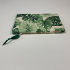 Zip Clutch - Leaves on Cream