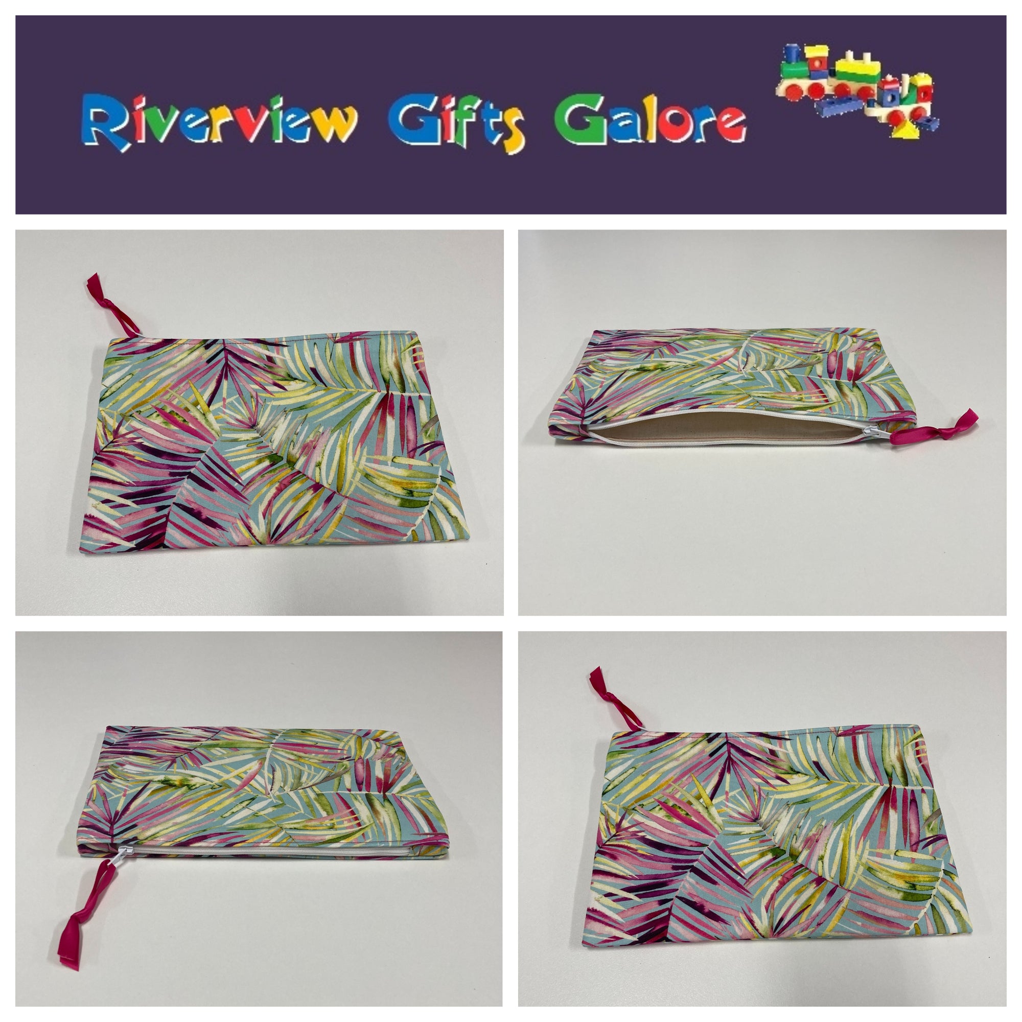 Zip Clutch - Rainbow Ferns