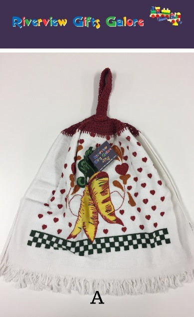 Crochet Top Hand Towel / Tea Towel (Double Thickness) - Turnips