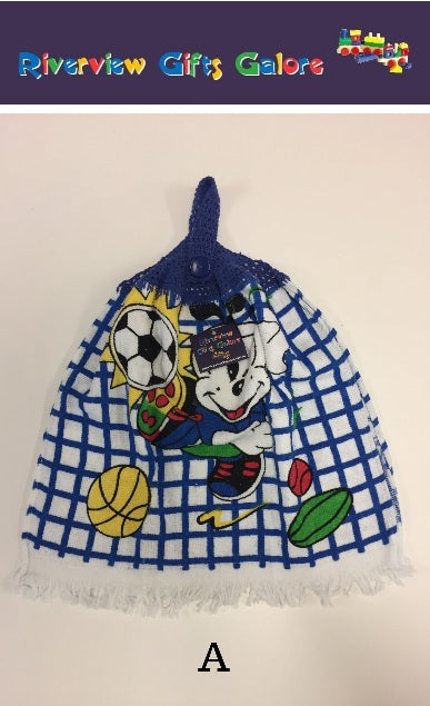 Crochet Top Hand Towel / Tea Towel (Double Thickness) - Mickey