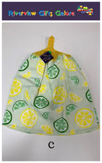 Crochet Top Hand Towel / Tea Towel (Double Thickness) - Lemons and Limes