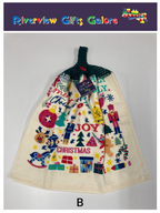 Crochet Top Hand Towel / Tea Towel (Double Thickness) - Christmas Joy