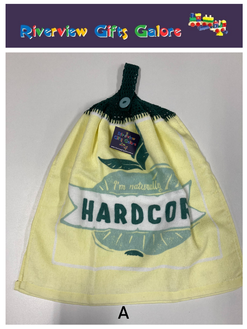 Crochet Top Hand Towel / Tea Towel (Double Thickness) - I'm Naturally Hardcore