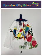 Crochet Top Hand Towel / Tea Towel (Double Thickness) - Parrots
