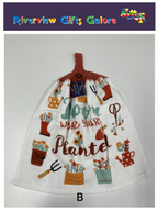 Crochet Top Hand Towel / Tea Towel (Double Thickness) - Bloom Where You're Planted