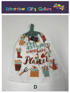 Crochet Top Hand Towel / Tea Towel (Double Thickness) - Bloom Where You're Planted