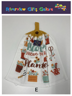 Crochet Top Hand Towel / Tea Towel (Double Thickness) - Bloom Where You're Planted