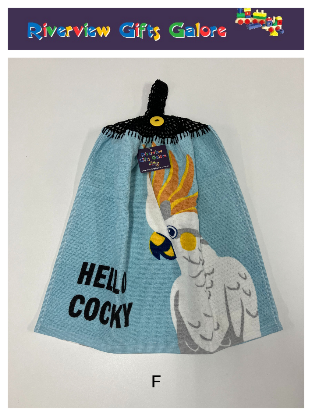 Crochet Top Hand Towel / Tea Towel (Double Thickness) - Hello Cocky