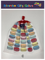 Crochet Top Hand Towel / Tea Towel (Double Thickness) - Macaroons