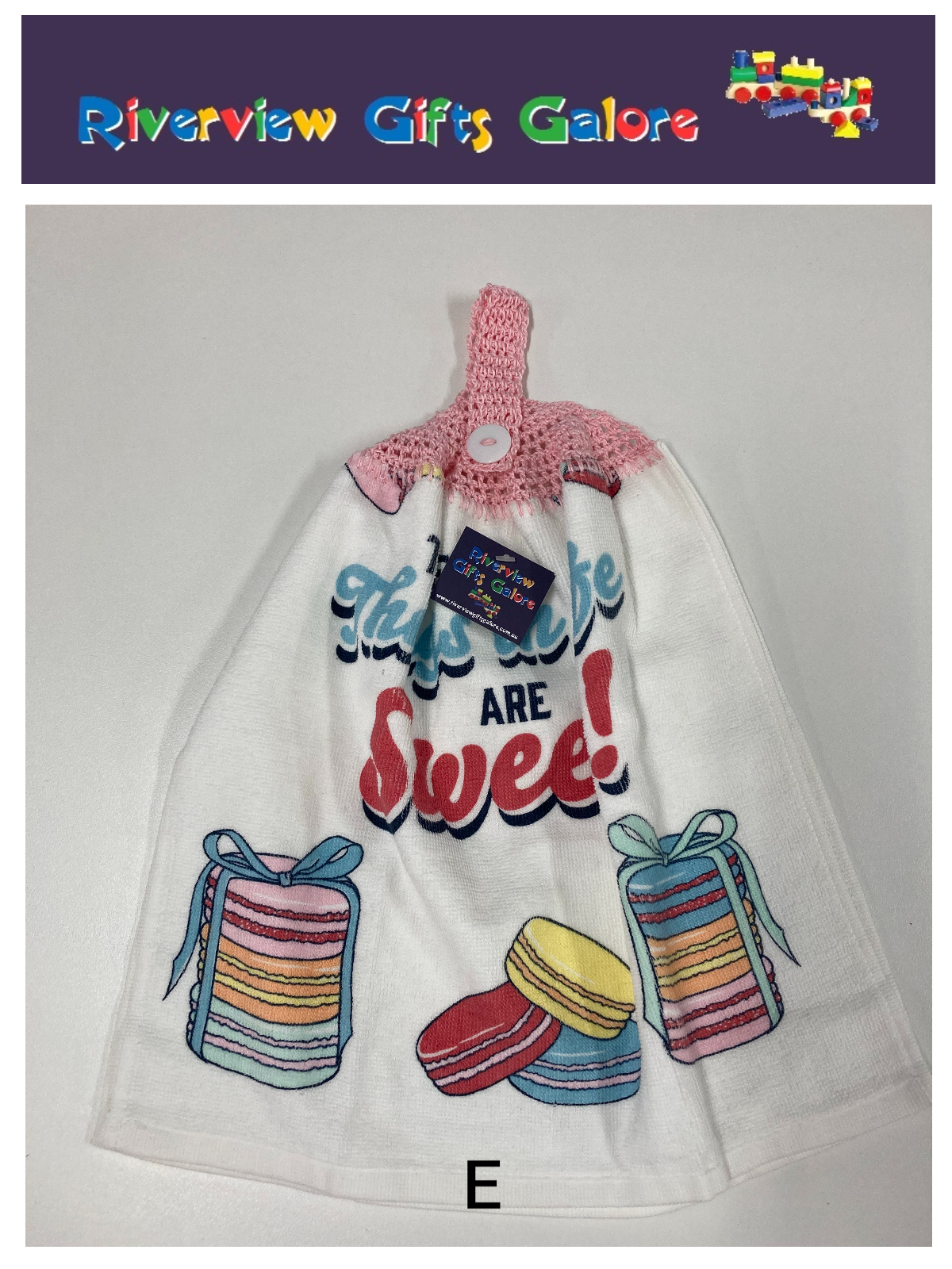 Crochet Top Hand Towel / Tea Towel (Double Thickness) - The Best Things in Life are Sweet