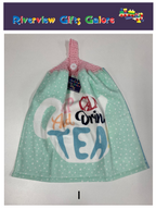 Crochet Top Hand Towel / Tea Towel (Double Thickness) - Keep Calm and Drink Tea