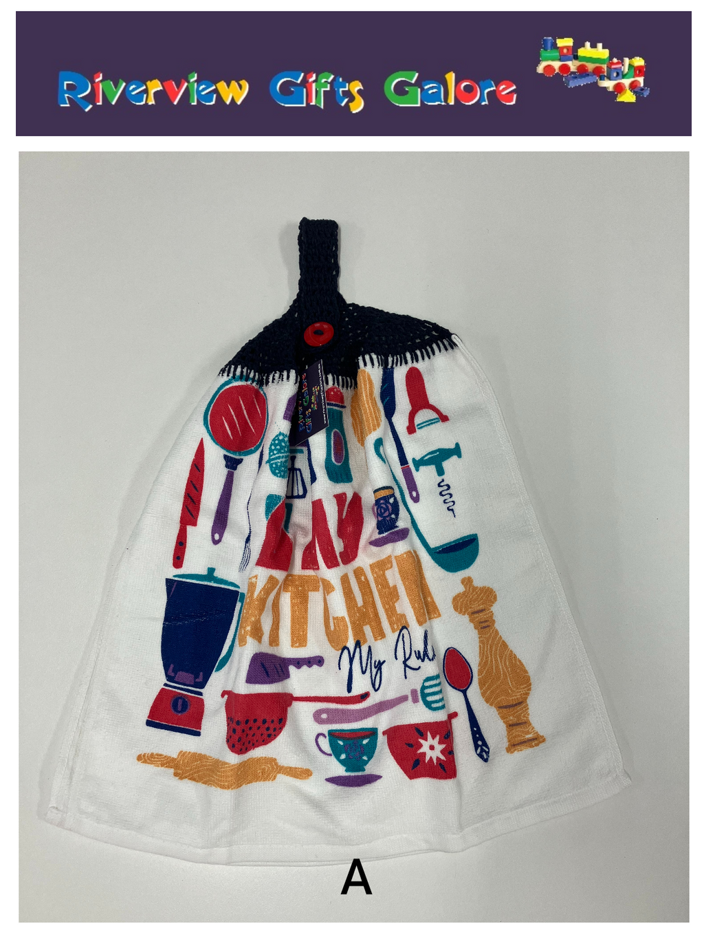 Crochet Top Hand Towel / Tea Towel (Double Thickness) - My Kitchen My Rules