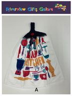 Crochet Top Hand Towel / Tea Towel (Double Thickness) - My Kitchen My Rules