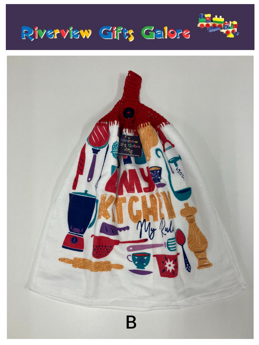 Crochet Top Hand Towel / Tea Towel (Double Thickness) - My Kitchen My Rules