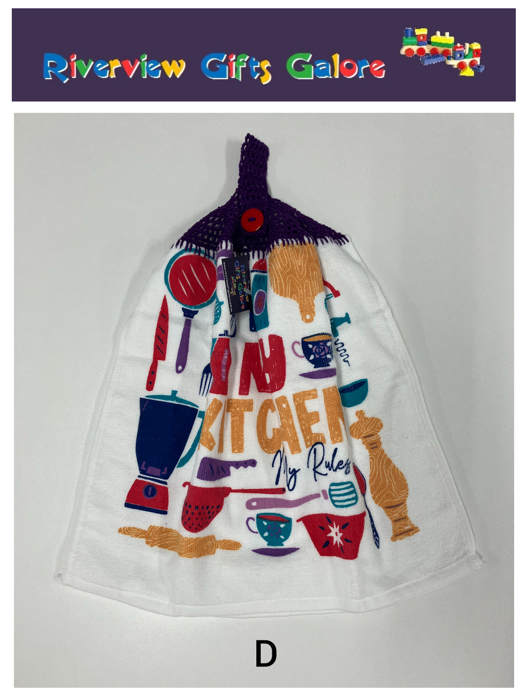 Crochet Top Hand Towel / Tea Towel (Double Thickness) - My Kitchen My Rules
