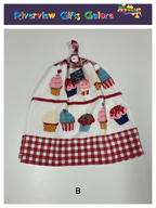 Crochet Top Hand Towel / Tea Towel (Double Thickness) - Cupcakes