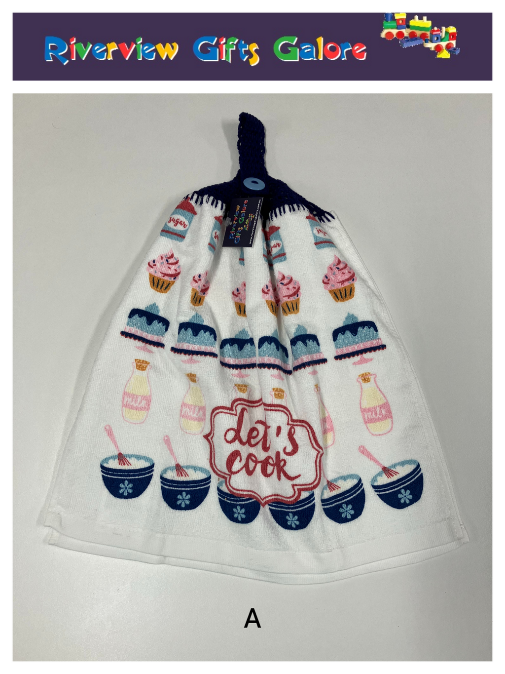 Crochet Top Hand Towel / Tea Towel (Double Thickness) - Let's Cook
