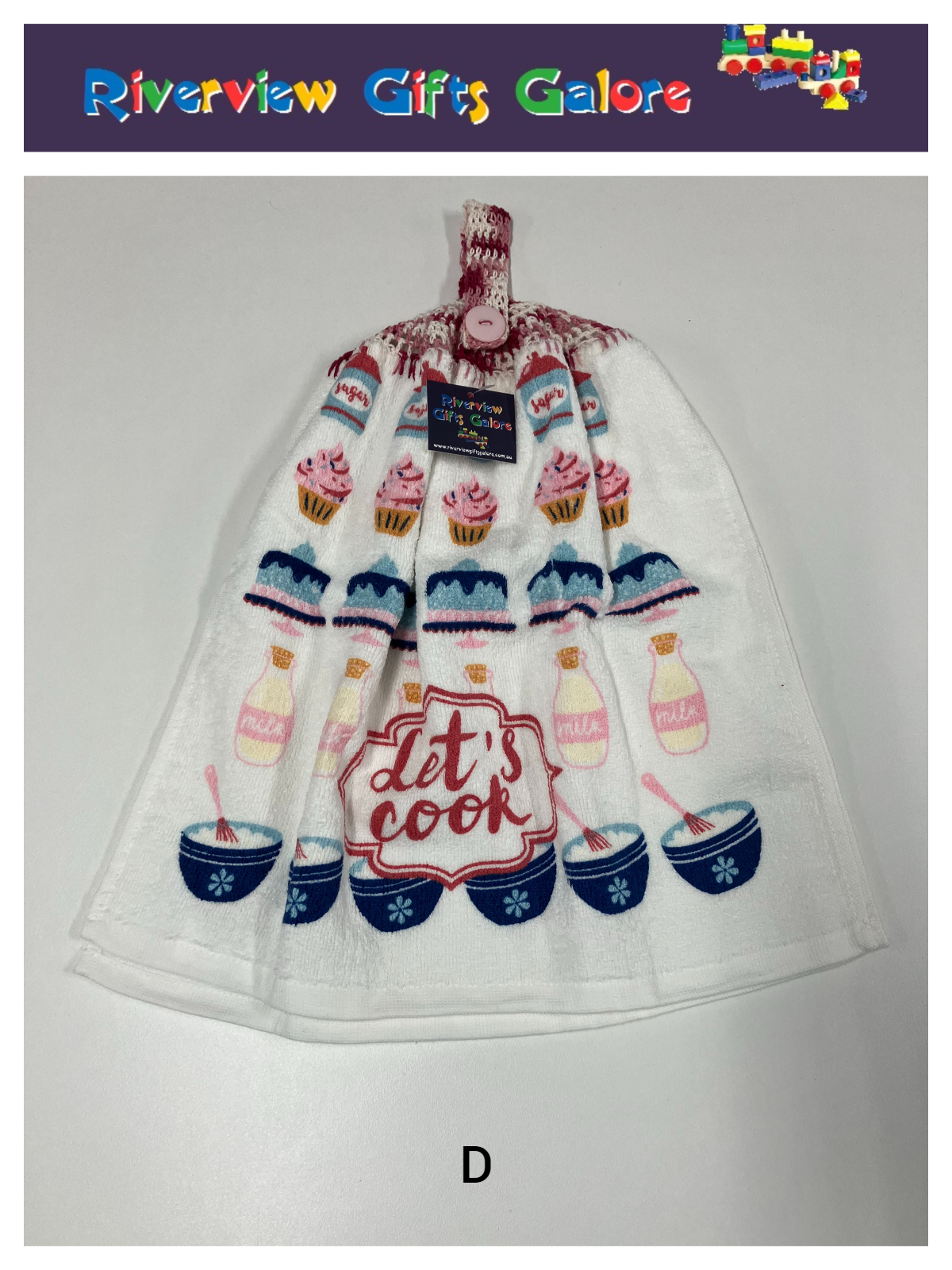Crochet Top Hand Towel / Tea Towel (Double Thickness) - Let's Cook