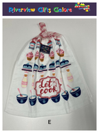 Crochet Top Hand Towel / Tea Towel (Double Thickness) - Let's Cook