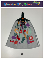 Crochet Top Hand Towel / Tea Towel (Double Thickness) - Fruit & Vegies