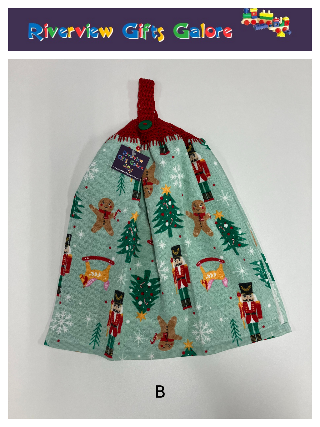 Crochet Top Hand Towel / Tea Towel (Double Thickness) - Christmas Ornaments