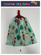 Crochet Top Hand Towel / Tea Towel (Double Thickness) - Christmas Ornaments
