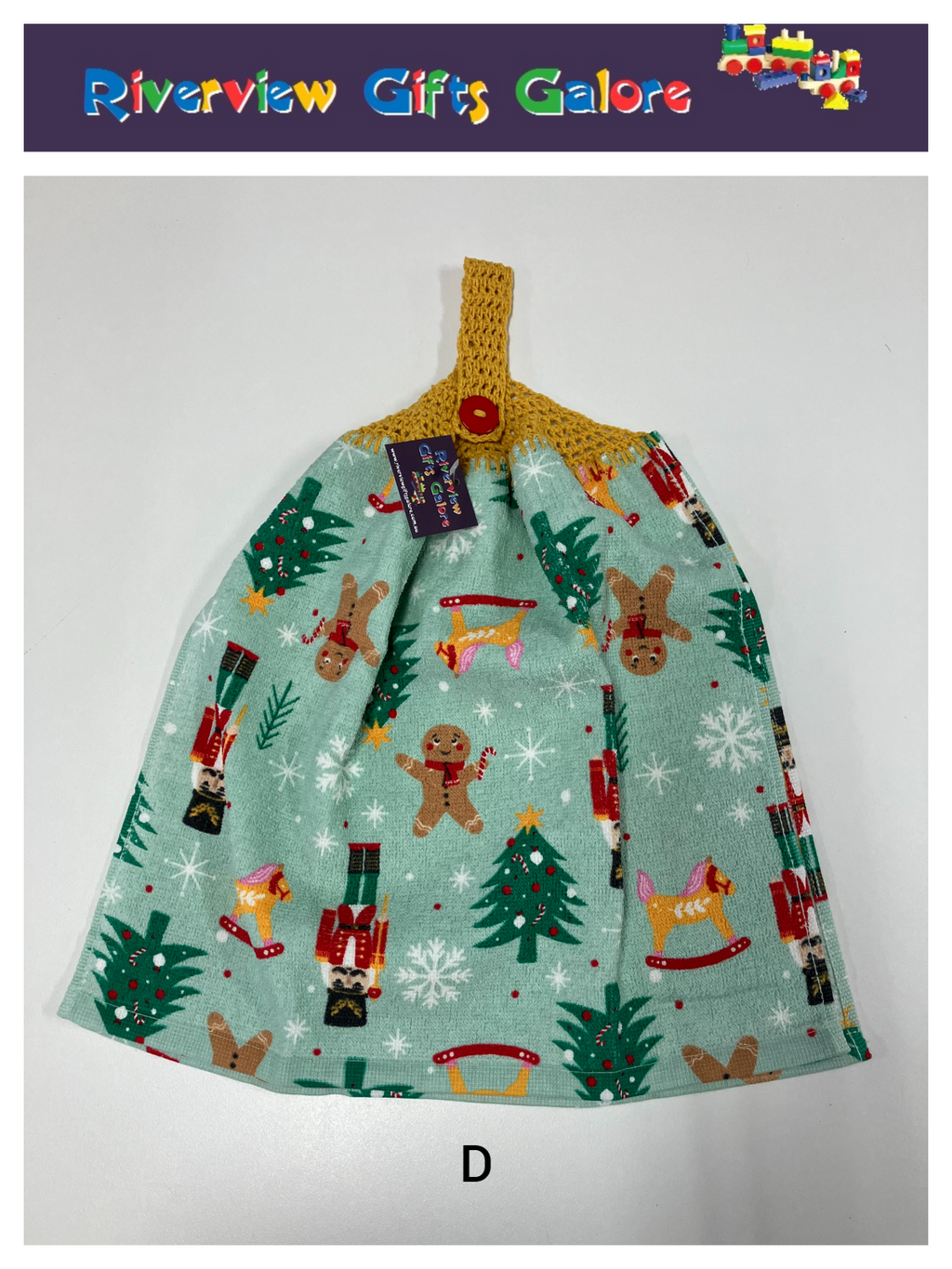 Crochet Top Hand Towel / Tea Towel (Double Thickness) - Christmas Ornaments