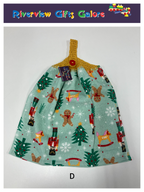 Crochet Top Hand Towel / Tea Towel (Double Thickness) - Christmas Ornaments