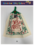 Crochet Top Hand Towel / Tea Towel (Double Thickness) - We Wish You A Very Merry Christmas