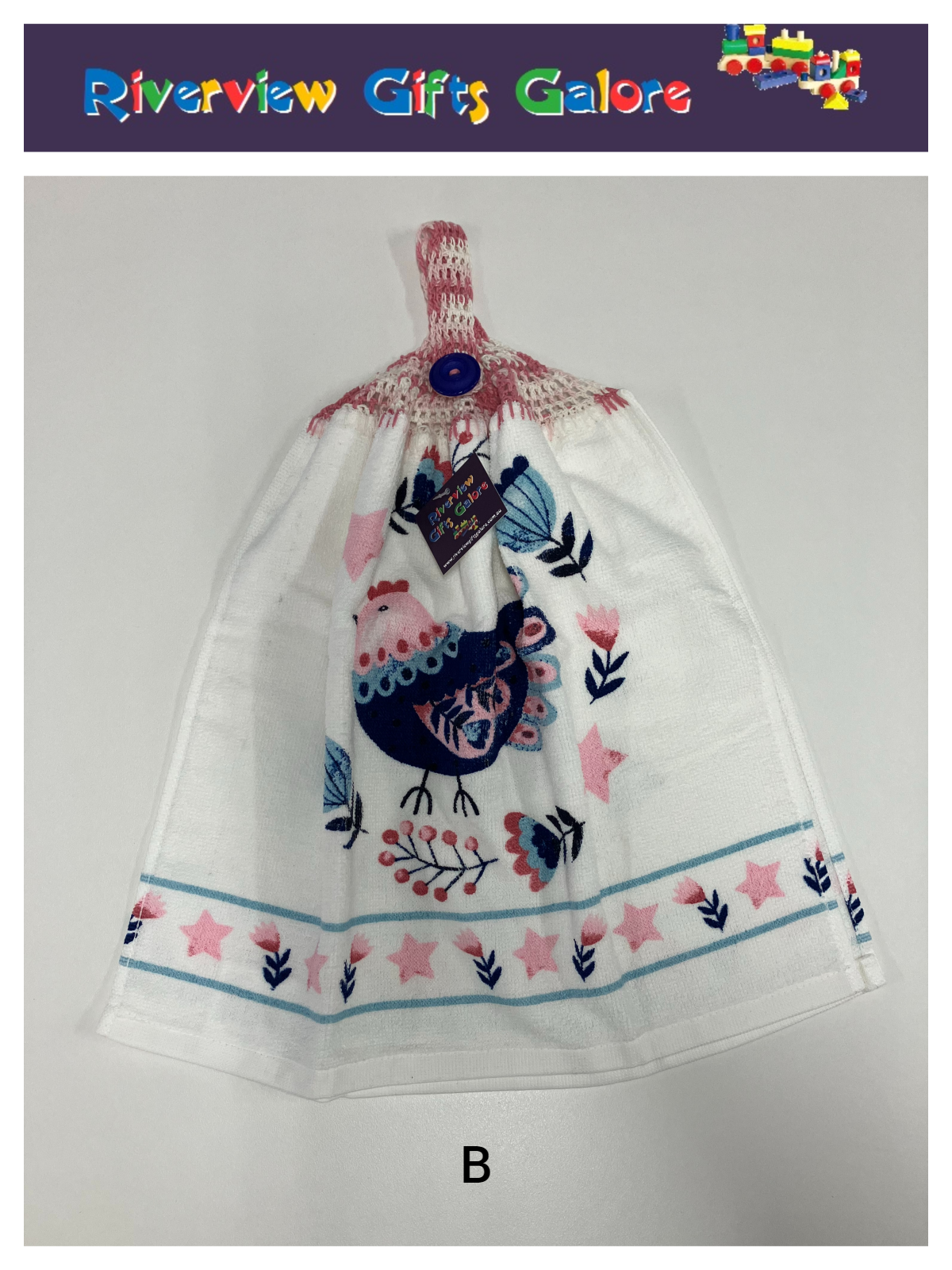 Crochet Top Hand Towel / Tea Towel (Double Thickness) - Birds
