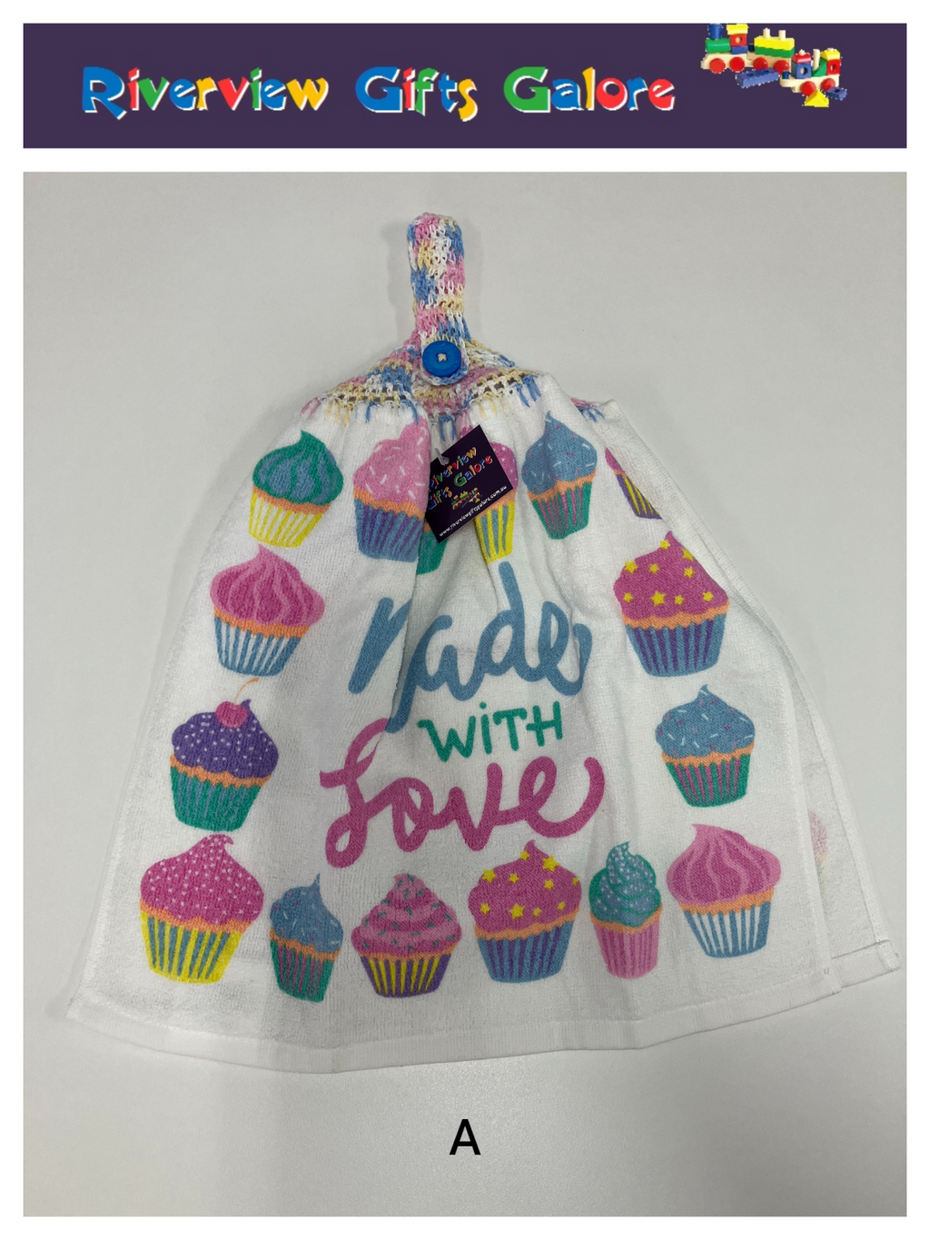Crochet Top Hand Towel / Tea Towel (Double Thickness) - Made with Love