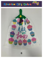 Crochet Top Hand Towel / Tea Towel (Double Thickness) - Made with Love