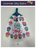 Crochet Top Hand Towel / Tea Towel (Double Thickness) - Made with Love
