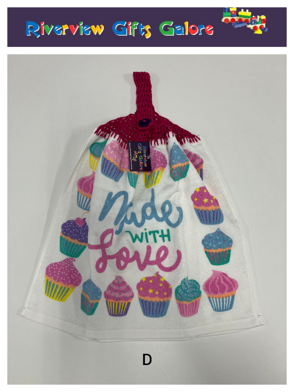 Crochet Top Hand Towel / Tea Towel (Double Thickness) - Made with Love