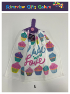 Crochet Top Hand Towel / Tea Towel (Double Thickness) - Made with Love