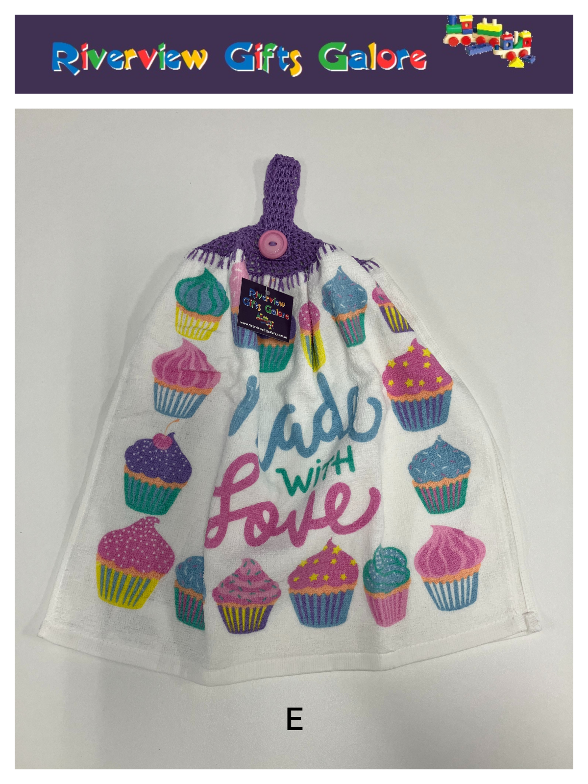 Crochet Top Hand Towel / Tea Towel (Double Thickness) - Made with Love