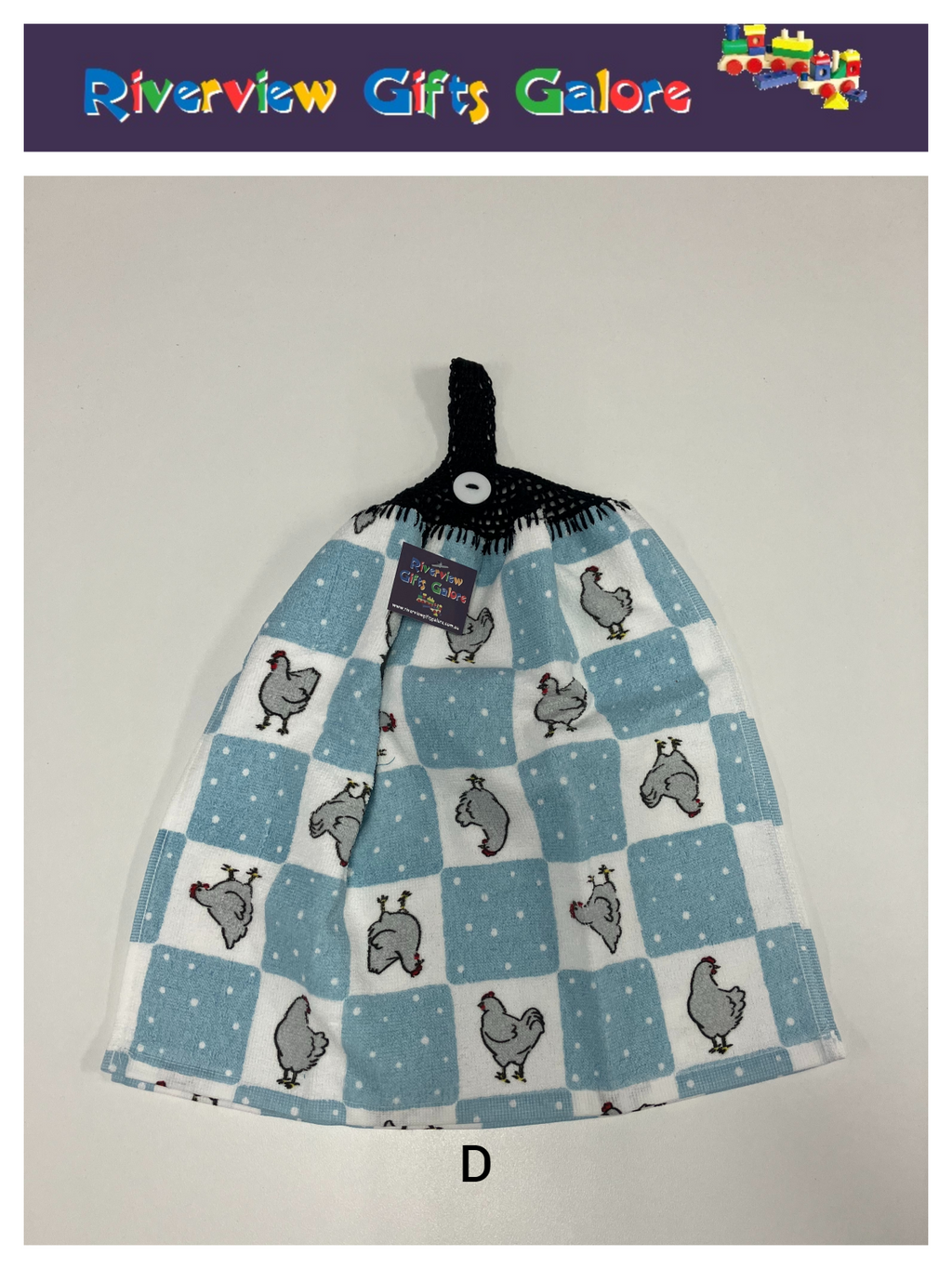 Crochet Top Hand Towel / Tea Towel (Double Thickness) - Chooks