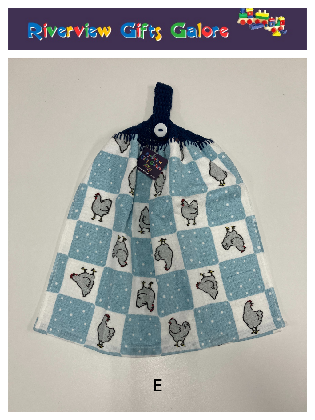 Crochet Top Hand Towel / Tea Towel (Double Thickness) - Chooks