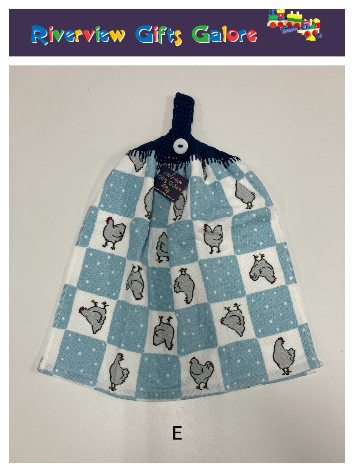 Crochet Top Hand Towel / Tea Towel (Double Thickness) - Chooks