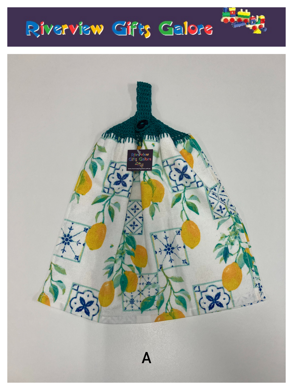 Crochet Top Hand Towel / Tea Towel (Double Thickness) - Mosaics and Lemons