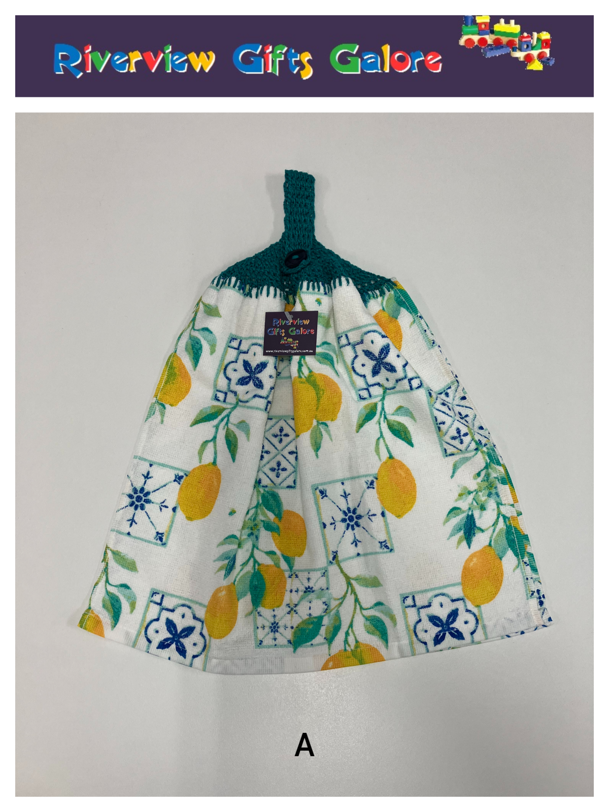 Crochet Top Hand Towel / Tea Towel (Double Thickness) - Mosaics and Lemons