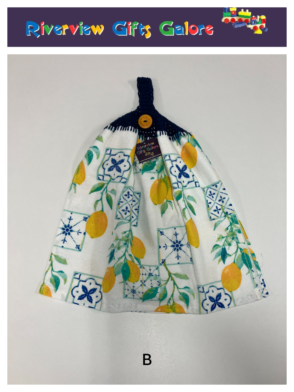 Crochet Top Hand Towel / Tea Towel (Double Thickness) - Mosaics and Lemons