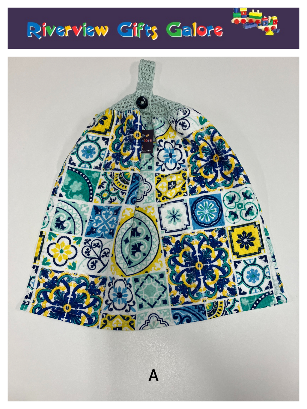 Crochet Top Hand Towel / Tea Towel (Double Thickness) - Mosaics