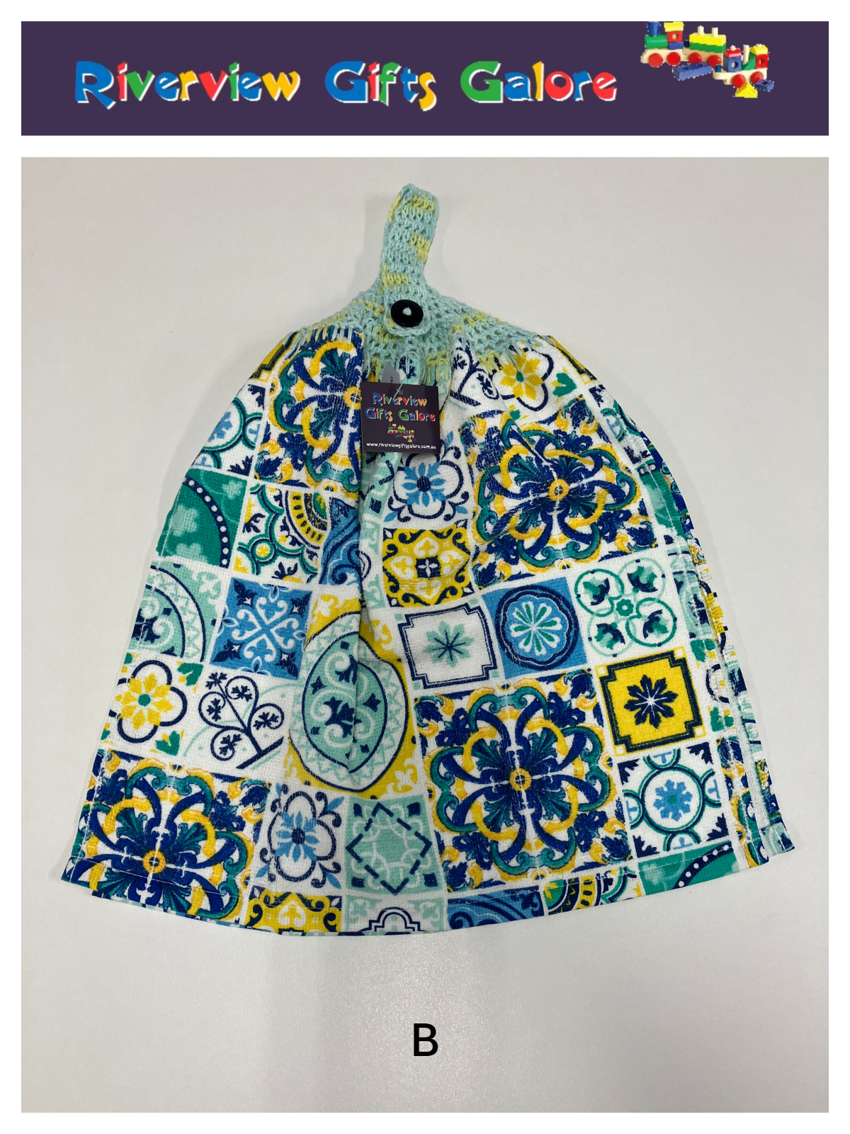 Crochet Top Hand Towel / Tea Towel (Double Thickness) - Mosaics