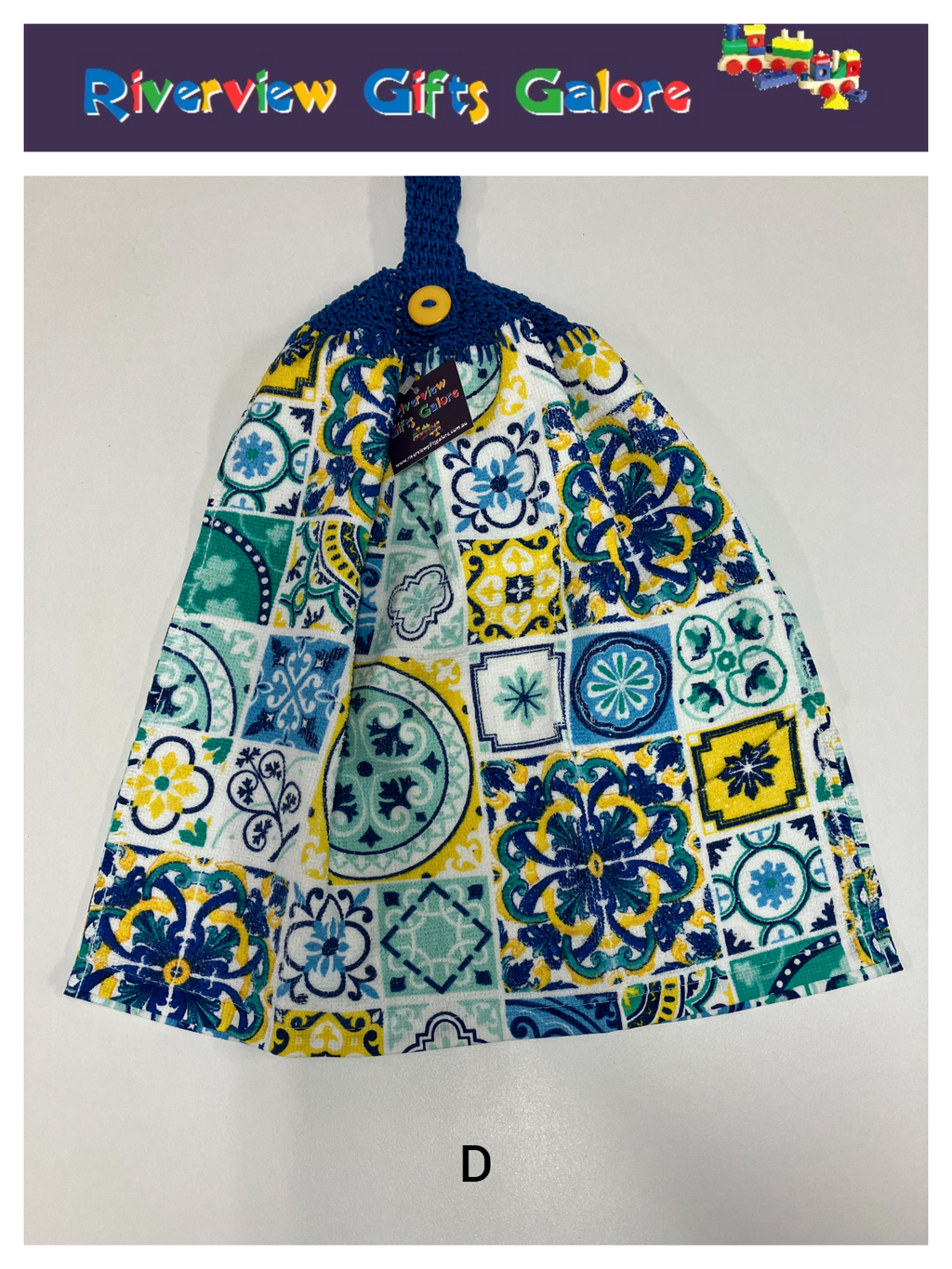 Crochet Top Hand Towel / Tea Towel (Double Thickness) - Mosaics