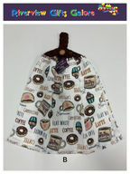 Crochet Top Hand Towel / Tea Towel (Double Thickness) - Coffee and Donuts