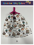 Crochet Top Hand Towel / Tea Towel (Double Thickness) - Coffee and Donuts