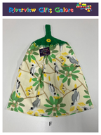 Crochet Top Hand Towel / Tea Towel (Double Thickness) - Yellow Crested Cockatoo